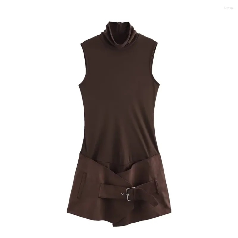 Zara turtleneck suede mini dress
